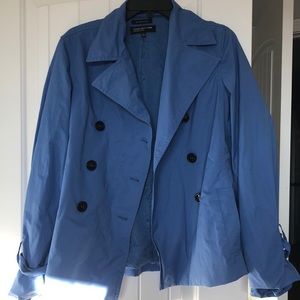 Jones New‎ York Coat Women's Size Small Blue Lightweight Pockets *Flaws